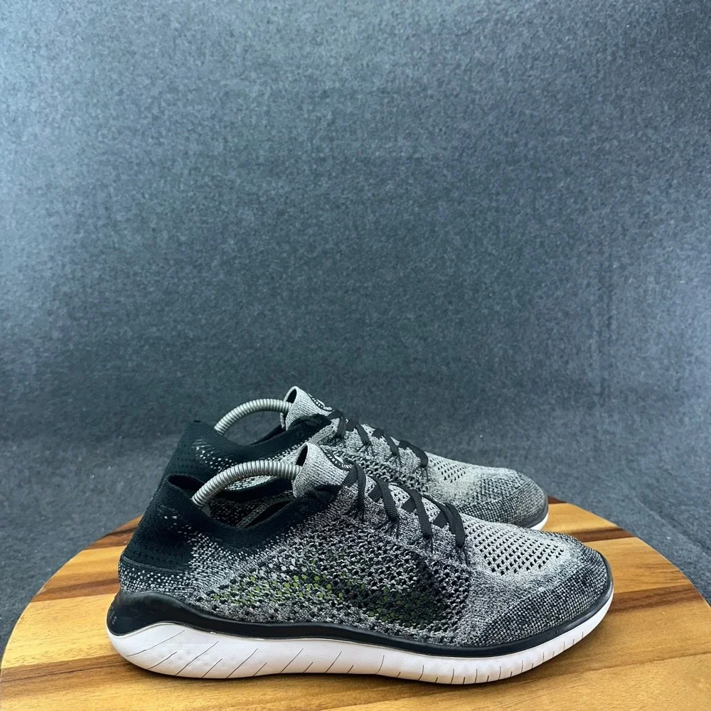 Nike Free RN Flyknit White Black Oreo Running Shoes 942838-101 Men's Size 11